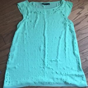 Mint green cut out blouse